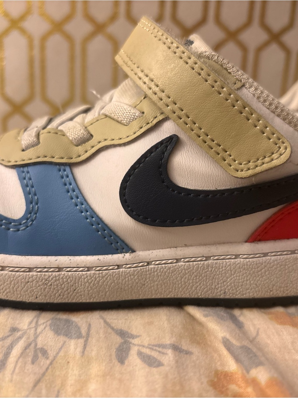 Nike Kids Colorblock Sneakers - White, Blue, Yellow, Navy, Red